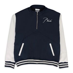 Rhude Dark Blue and White Half-Zip Jacket medium $1400